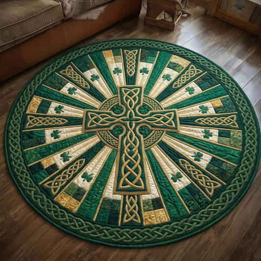 Emerald Cross Quilted Round Mat GFTOQA2096