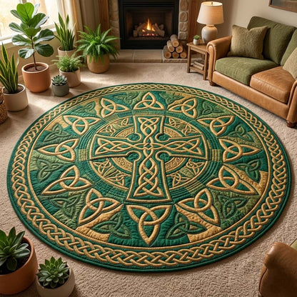 Trinity Cross Quilted Round Mat GFTOQA2097