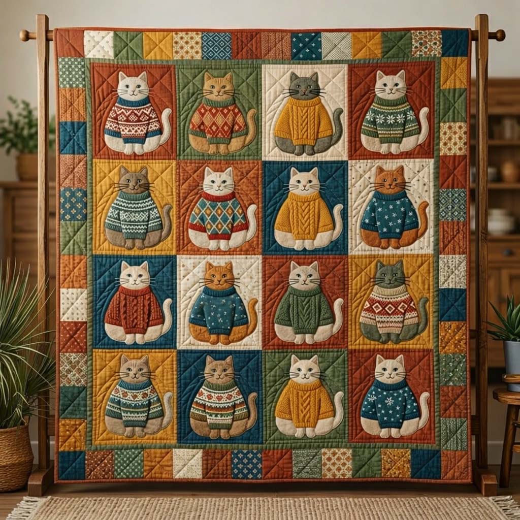 Feline Serenity Quilted Blanket GFTOQA2127