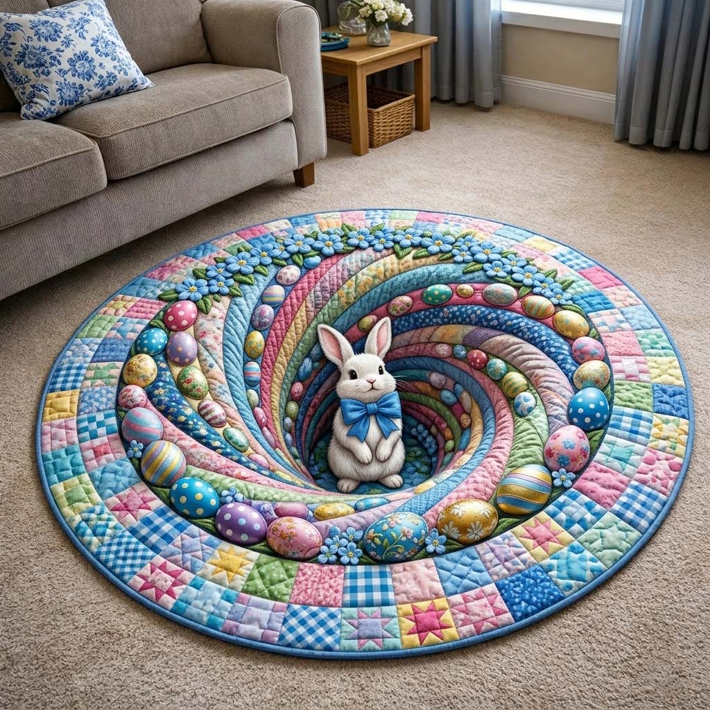 Happy Easter Quilted Round Mat GFTOQA2254