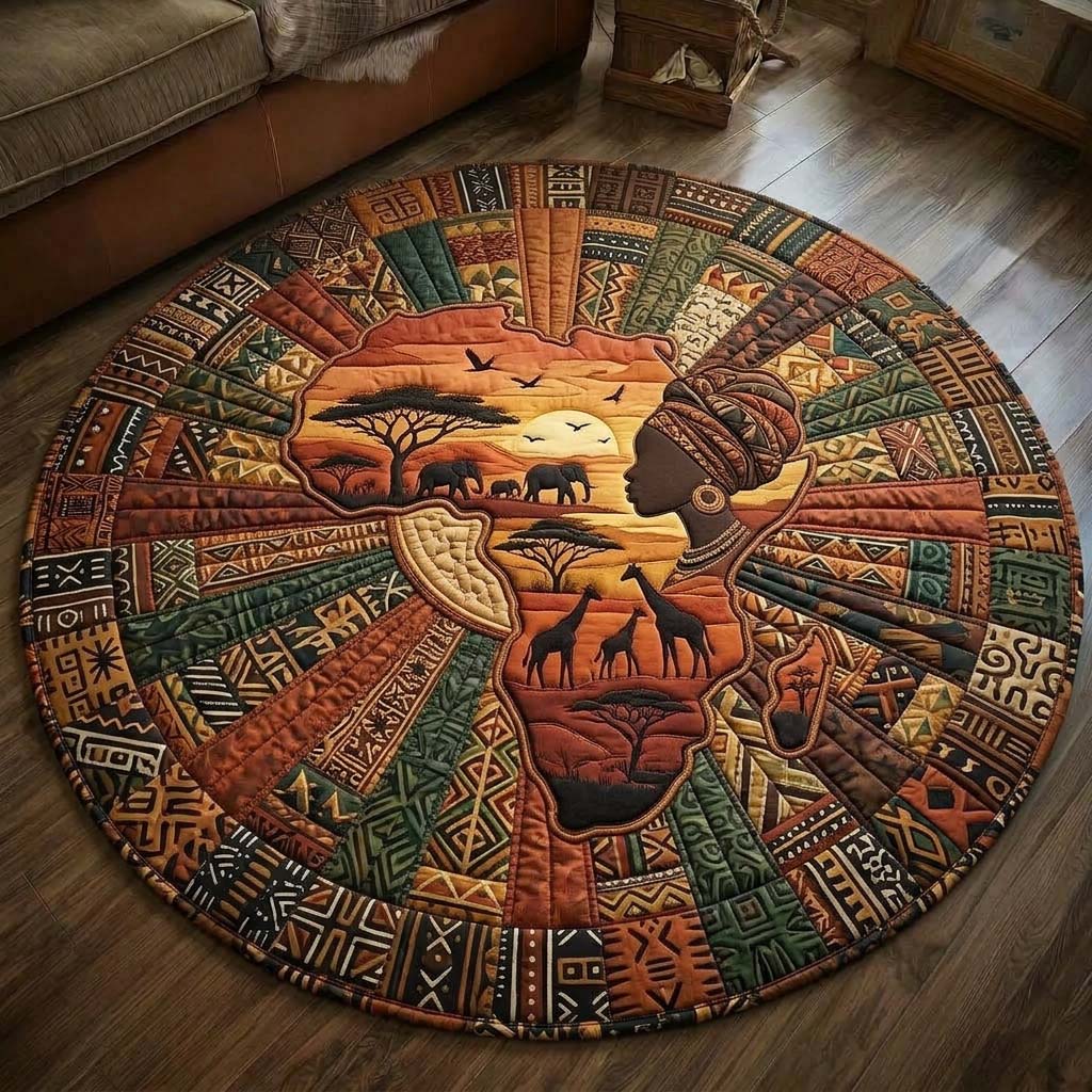 Africa Legacy Quilted Round Mat GFTOQA2291