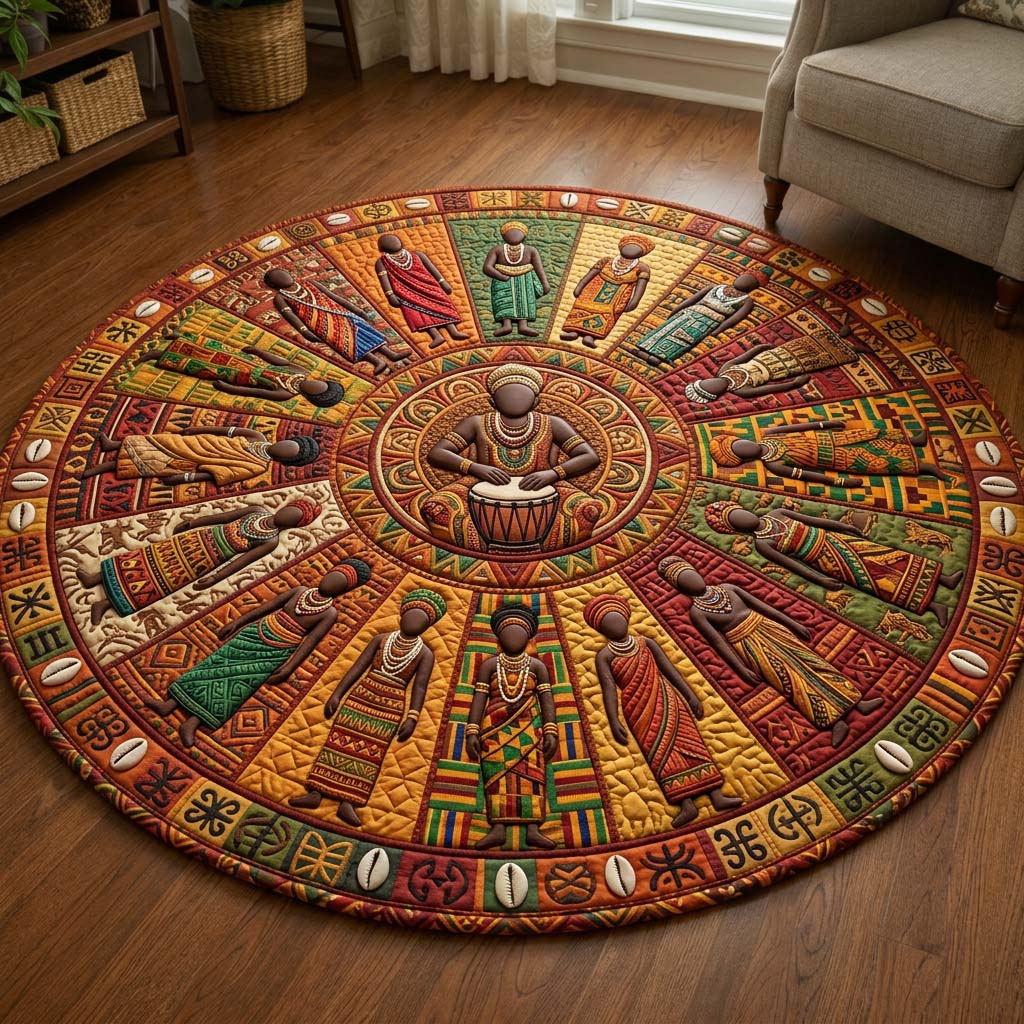 Africa Heritage Quilted Round Mat GFTOQA2297
