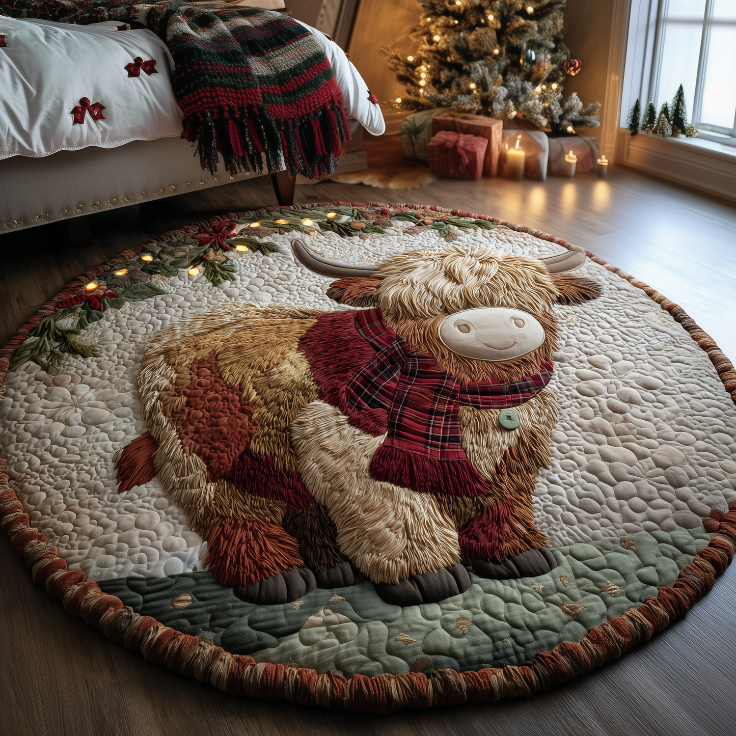 Highland Cheer Quilted Round Mat GFTOQA22
