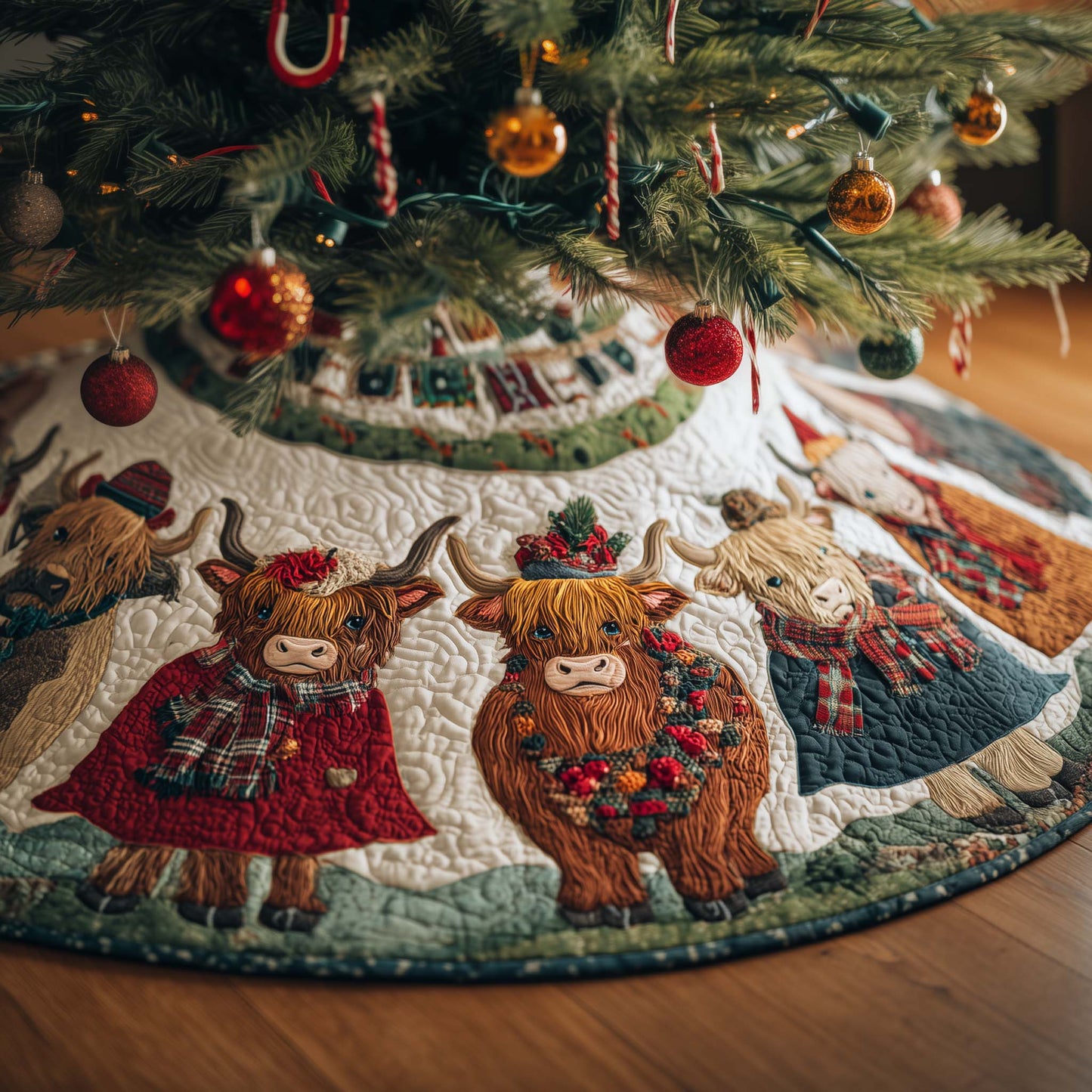 Merry Highland Quilted Tree Skirt GFTOQA230