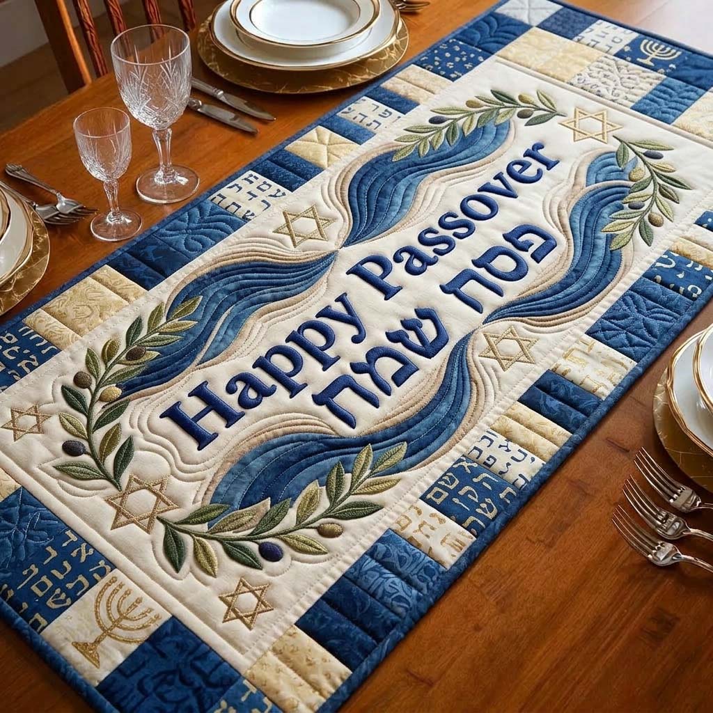Happy Passover Quilted Table Runner GFTOQA2325
