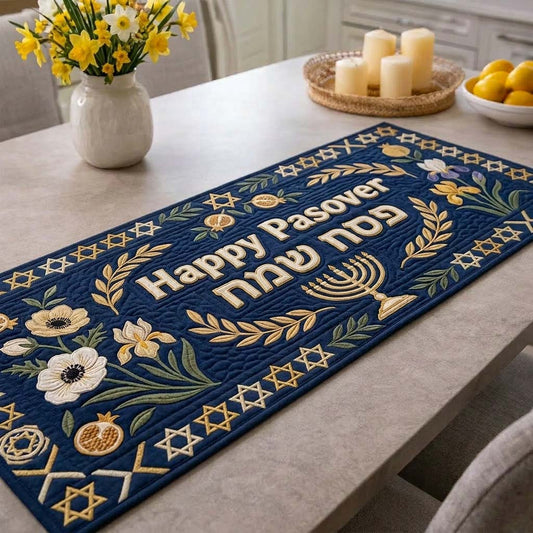 Happy Passover Quilted Table Runner GFTOQA2327