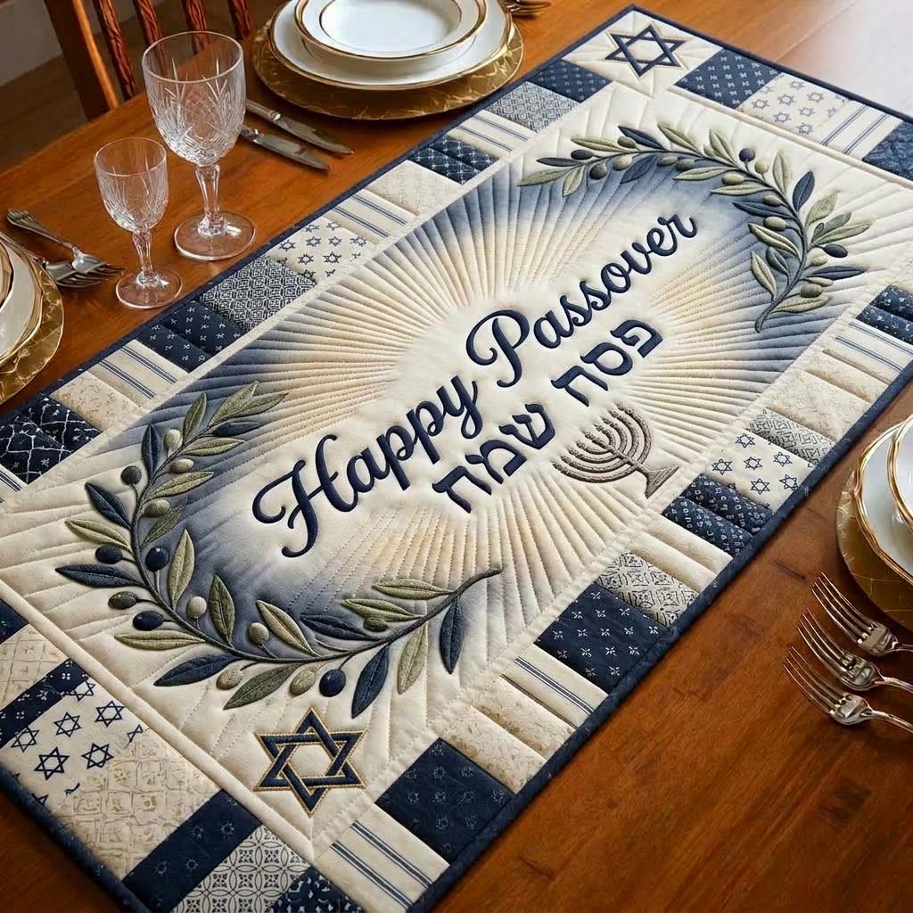 Happy Passover Quilted Table Runner GFTOQA2330