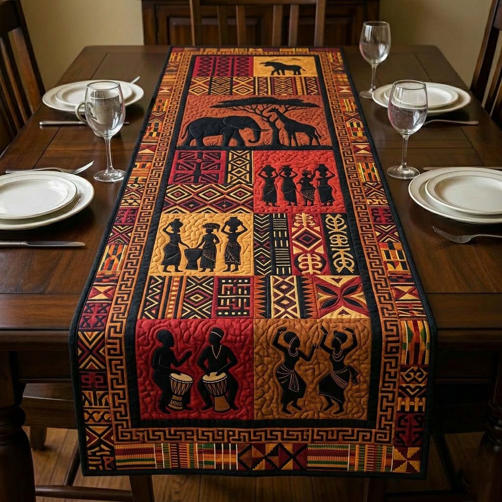 Tribal Harmony Quilted Table Runner GFTOQA2332