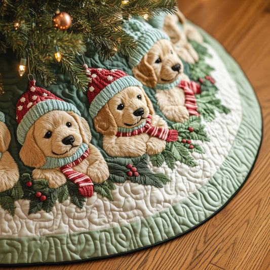 Cozy Puppy Quilted Tree Skirt GFTOQA241