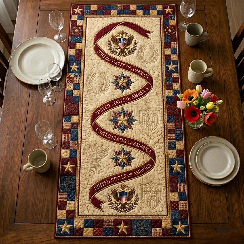 Heritage Patch Quilted Table Runner GFTOQA2417