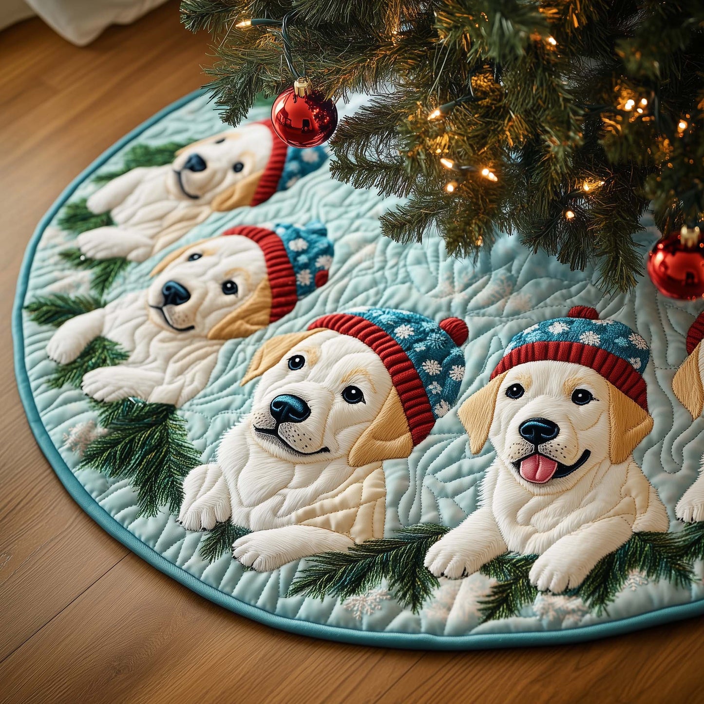 Cozy Labrador Quilted Tree Skirt GFTOQA242