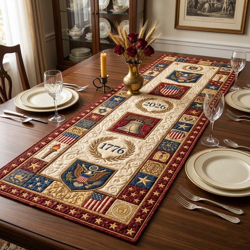 Heritage Patch Quilted Table Runner GFTOQA2421