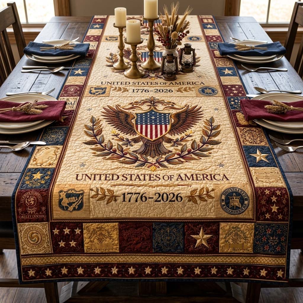 Heritage Patch Quilted Table Runner GFTOQA2425