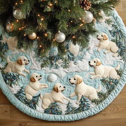 Snowball Fight Quilted Tree Skirt GFTOQA244