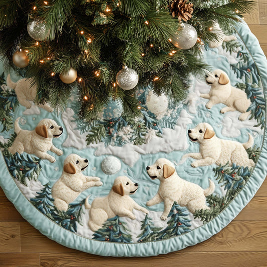 Snowball Fight Quilted Tree Skirt GFTOQA244