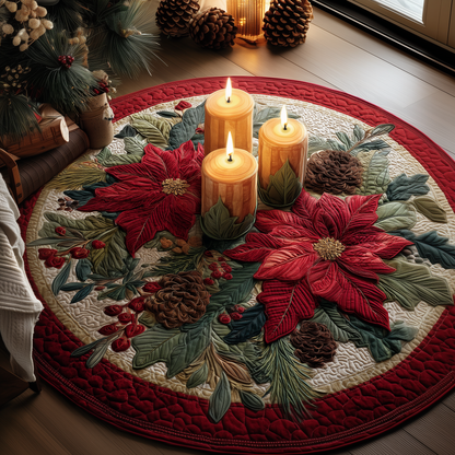 Golden Glow Candle Quilted Round Mat GFTOQA25