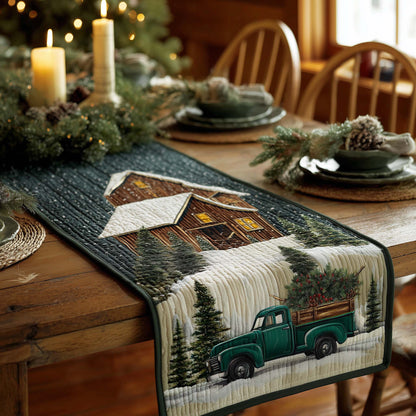 Green Truck Quilted Table Runner GFTOQA260
