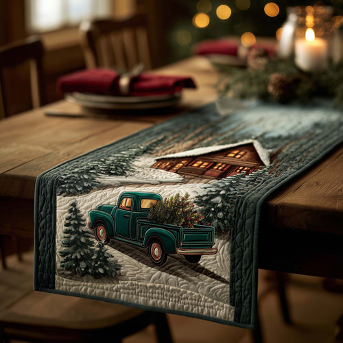 Green Truck Quilted Table Runner GFTOQA262