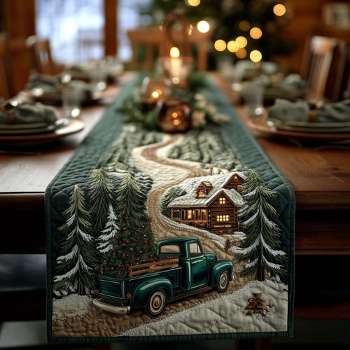 Green Truck Quilted Table Runner GFTOQA263