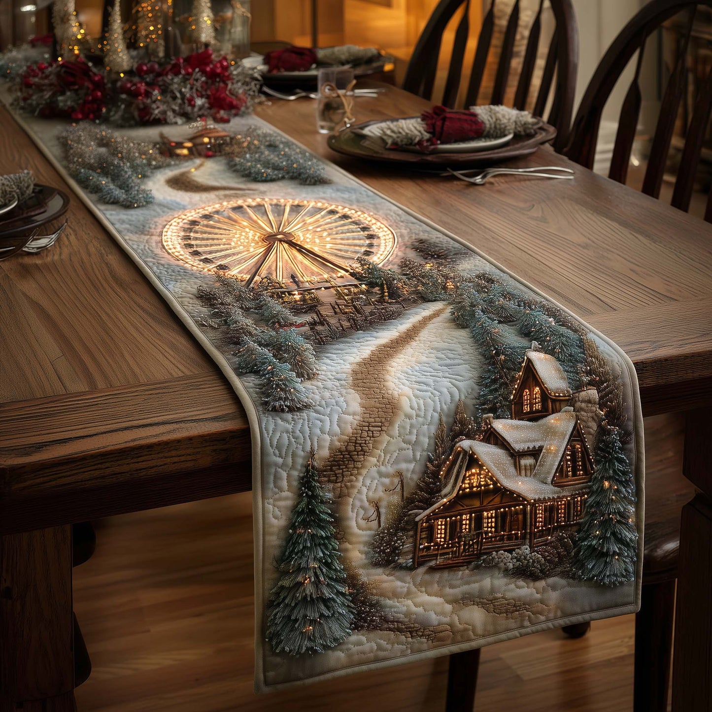 Carnival Village Quilted Table Runner GFTOQA272