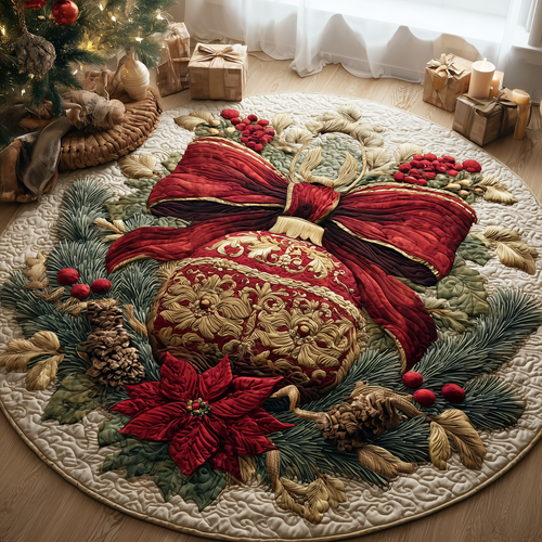 Golden Harmony Ornament Quilted Round Mat GFTOQA27