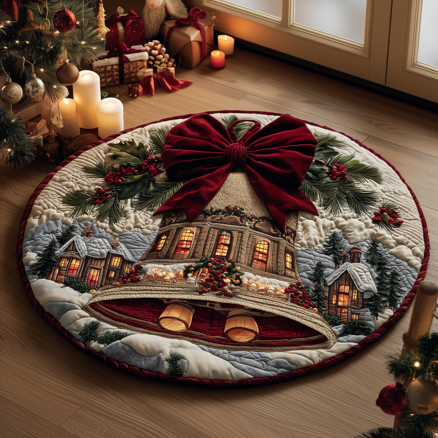 Winter Chime Quilted Round Mat GFTOQA30