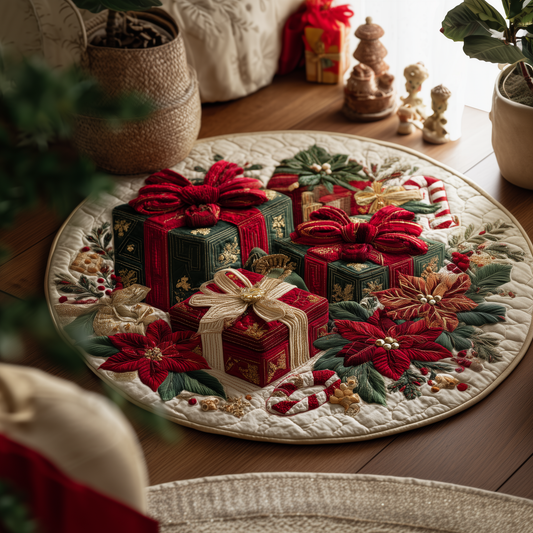 Gift of Joy Quilted Round Mat GFTOQA31