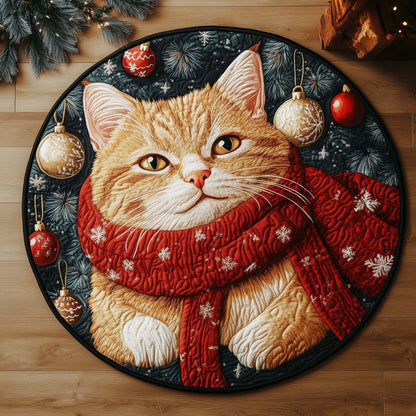 Holiday Paws Quilted Round Mat GFTOQA321