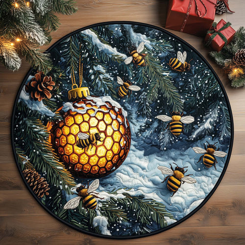 Golden Swirl Quilted Round Mat GFTOQA325