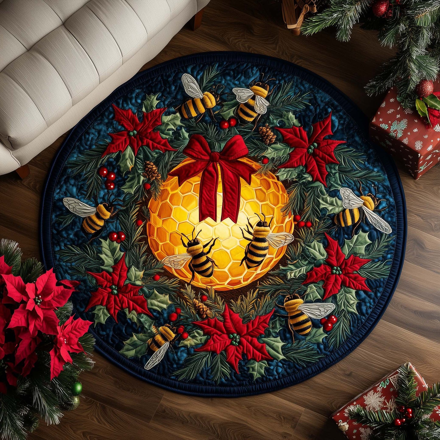 Honey Glow Quilted Round Mat GFTOQA326