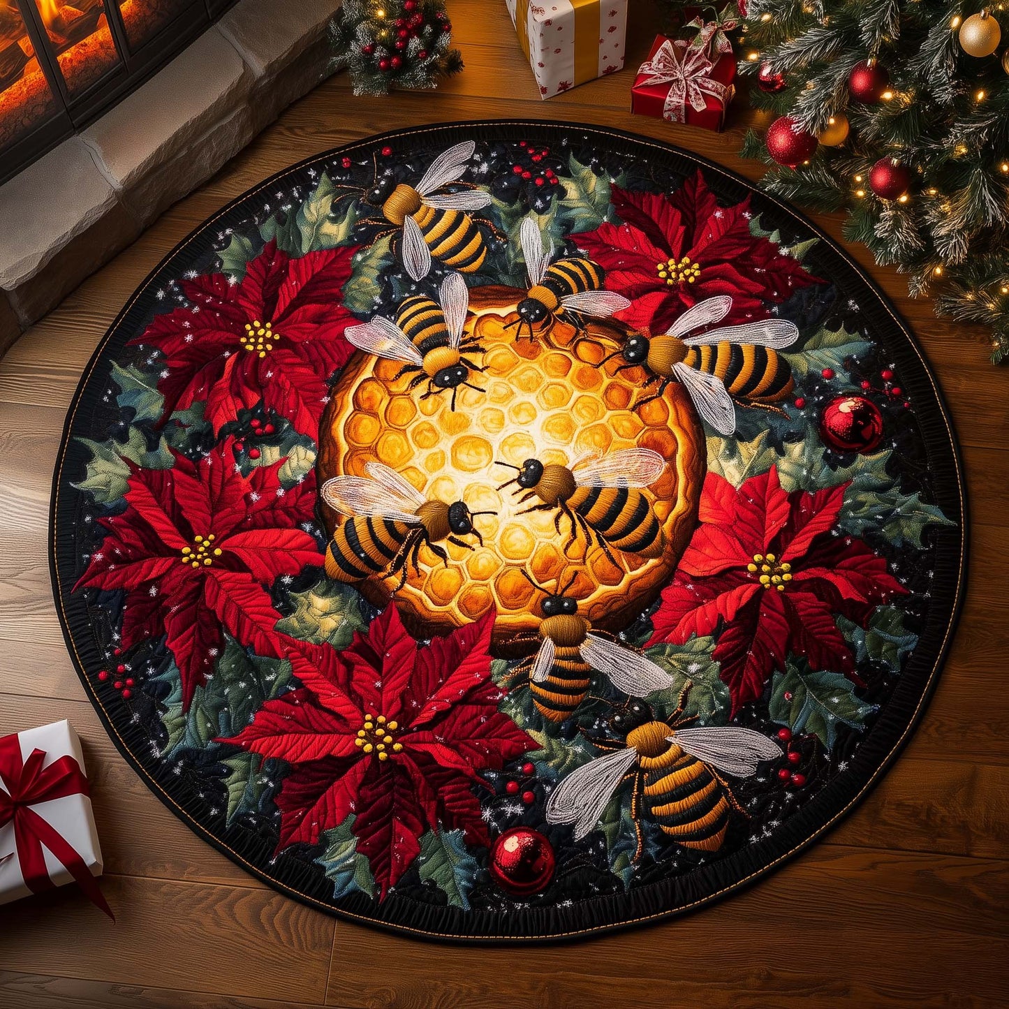 Honey Glow Quilted Round Mat GFTOQA327
