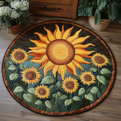 Golden Radiance Quilted Round Mat GFTOQA328