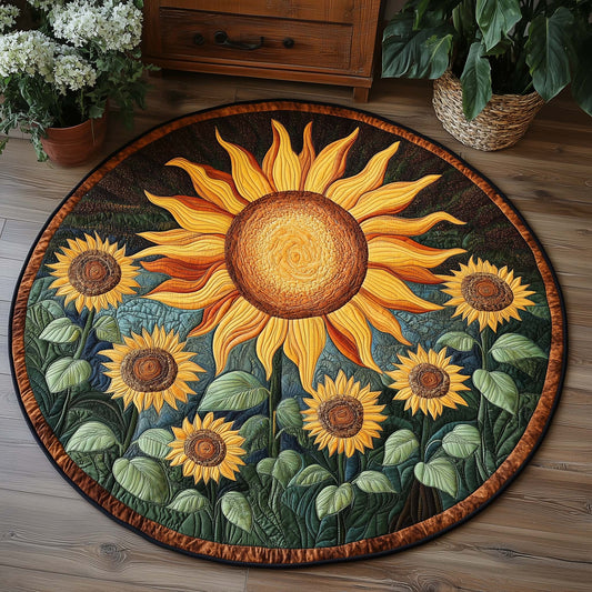 Golden Radiance Quilted Round Mat GFTOQA328