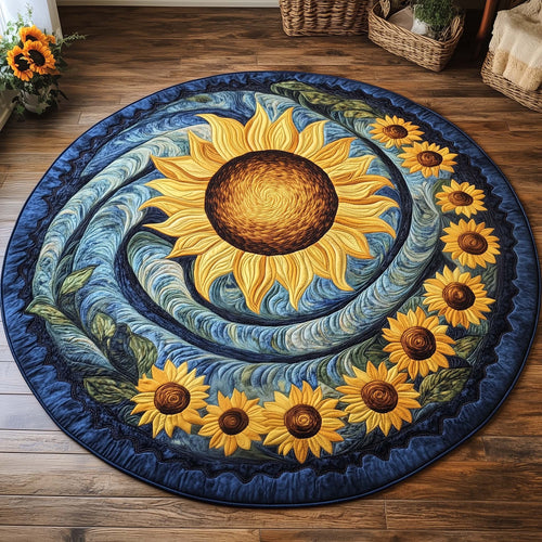 Golden Radiance Quilted Round Mat GFTOQA329