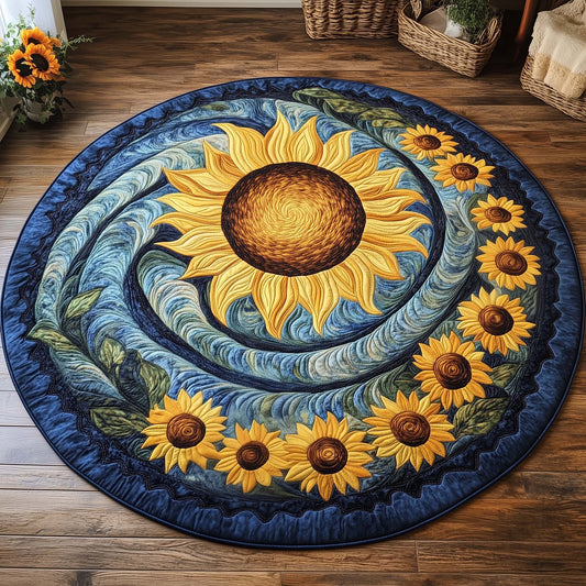 Golden Radiance Quilted Round Mat GFTOQA329