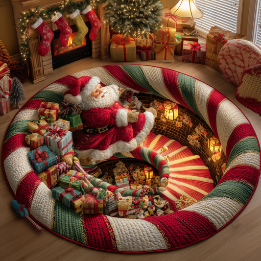 Santa Spiral Quilted Round Mat GFTOQA32