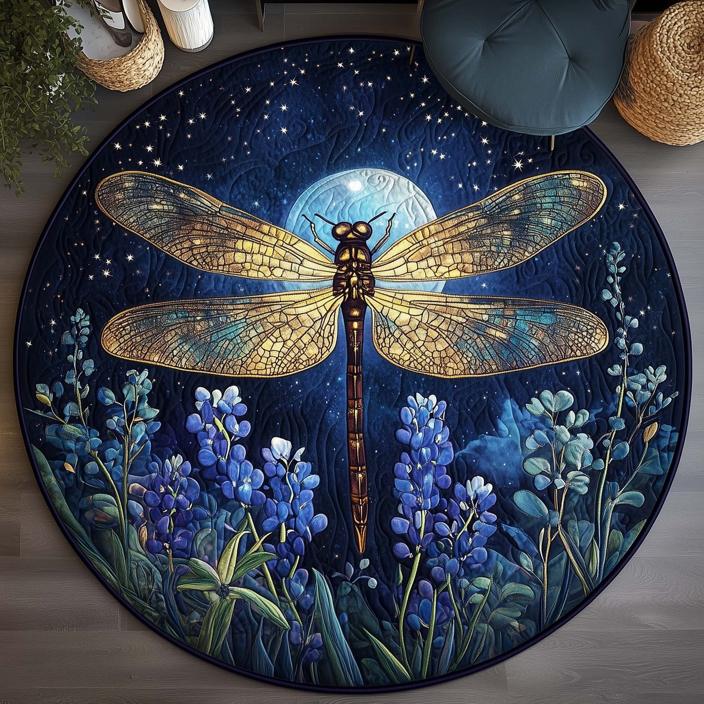 Midnight Wing Quilted Round Mat GFTOQA333