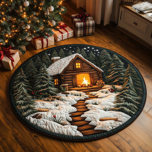 Winter Cabin Quilted Round Mat GFTOQA371
