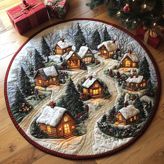 Winter Village Quilted Round Mat GFTOQA373