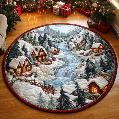 Winter Village Quilted Round Mat GFTOQA374