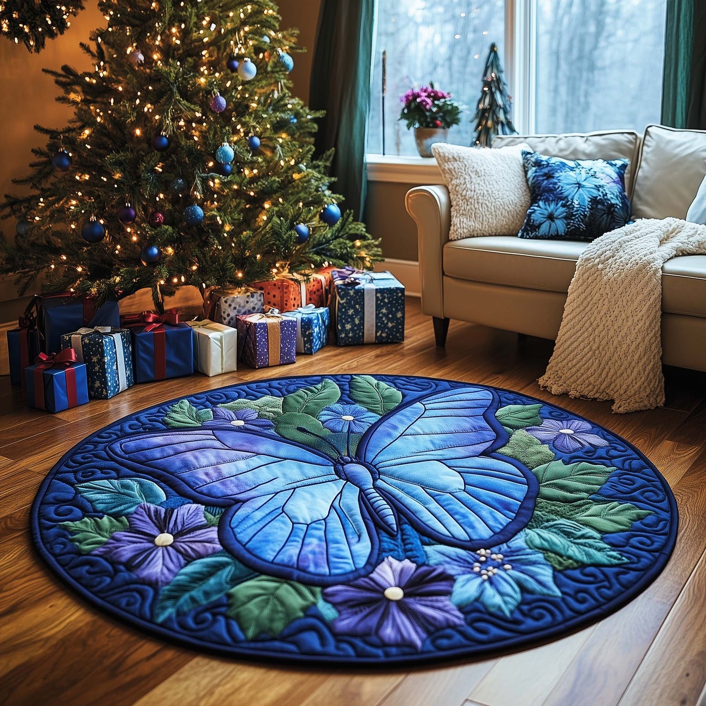 Butterfly Quilted Round Mat GFTOQA379