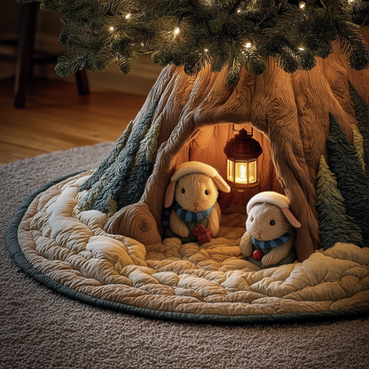 Snowy Burrow Quilted Tree Skirt GFTOQA38