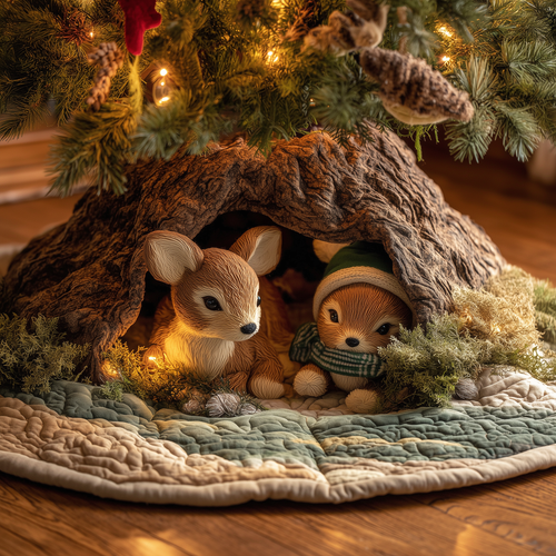 Woodland Friends Quilted Tree Skirt GFTOQA40