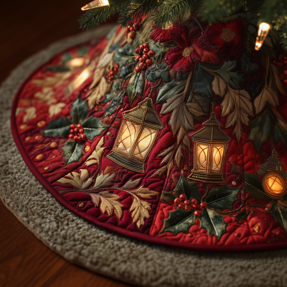 Holly Glow Quilted Tree Skirt GFTOQA45