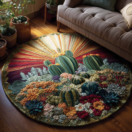 Cactus Harmony Quilted Round Mat GFTOQA482
