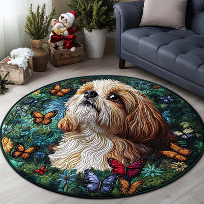 Butterfly Serenity Quilted Round Mat GFTOQA491