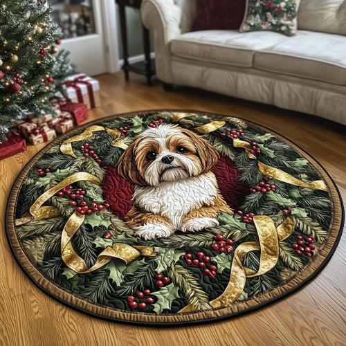 Holly Shi Tzu Quilted Round Mat GFTOQA492