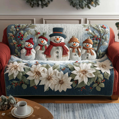 Poinsettia Burst Quilted Sofa Cover GFTOQA501