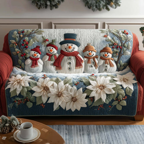 Poinsettia Burst Quilted Sofa Cover GFTOQA501