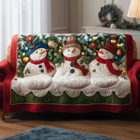 Snowman Cheer Quilted Sofa Cover GFTOQA502